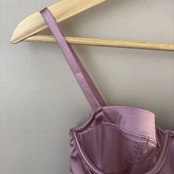 Auden Satin Lightly Lined Lingerie Corset Women’s Small - Picture 2 of 6